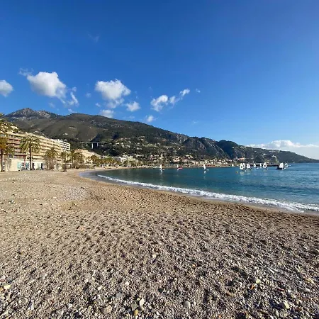 Joli 2 Pieces Vue Jardin 50M Plage Parking Clim Menton Exterior foto