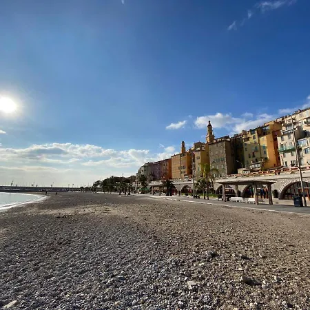 Joli 2 Pieces Vue Jardin 50M Plage Parking Clim Menton Exterior foto
